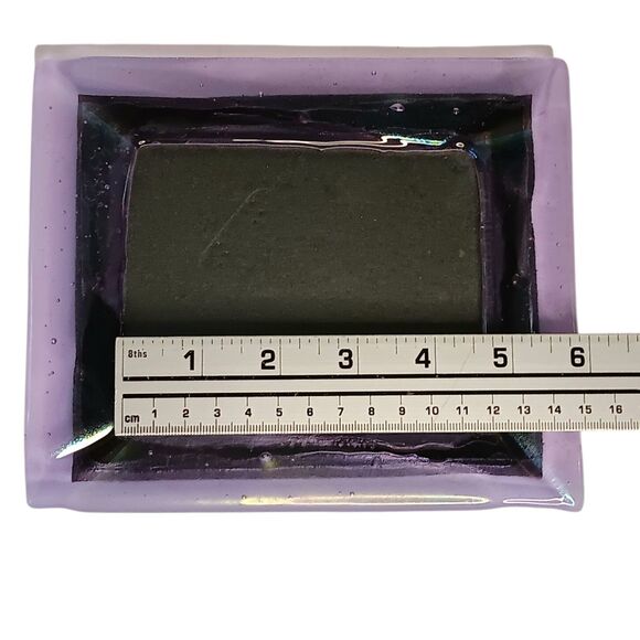 Purple Two Toned Art Glass Picture Frame Handmade Signed O'Shea 6"x7 Photo 3.5x5 - Picture 11 of 13